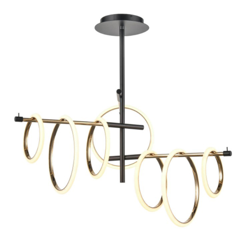 Люстра Jessenia Rings Chandelier 7 Черный Золотой Люстра Jessenia Rings Chandelier 7 Черный Золотой в Орле | Loft Concept