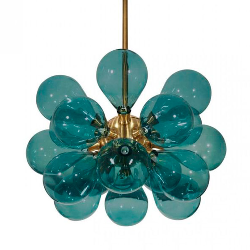 Люстра Simonet Chandelier Blue 55 см Голубой Золотой Люстра Simonet Chandelier Blue 55 см Голубой Золотой в Орле | Loft Concept
