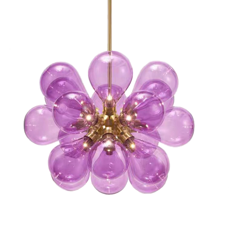 Люстра Simonet Chandelier Лиловый Золотой Люстра Simonet Chandelier Лиловый Золотой в Орле | Loft Concept