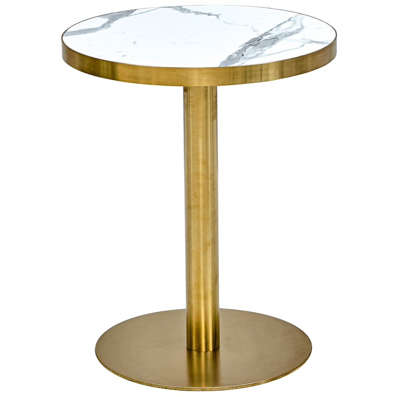 Обеденный стол Sancho Dinner Table Белый Глянцевое золото в Орле | Loft Concept 