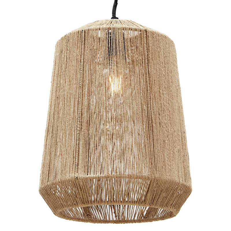 Подвесная люстра с плетеным плафоном Uma Wicker Chandelier Бежевый Черный Подвесная люстра с плетеным плафоном Uma Wicker Chandelier Бежевый Черный в Орле | Loft Concept