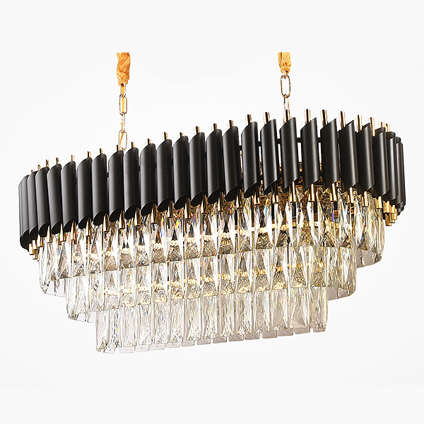 Люстра Empire Black Rectangular Chandelier Crystal Черный Золотой Прозрачный Люстра Empire Black Rectangular Chandelier Crystal Черный Золотой Прозрачный в Орле | Loft Concept