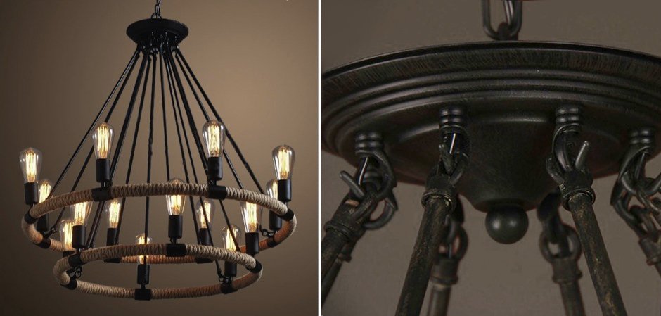 Люстра Round Tube Double Loft Rope Light Люстра Round Tube Double Loft Rope Light - Loft-Concept в Орле