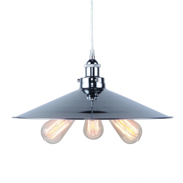 Подвесной светильник 20th C. Factory Filament Metal Triple Pendant rh Хром Подвесной светильник 20th C. Factory Filament Metal Triple Pendant rh Хром в Орле | Loft Concept
