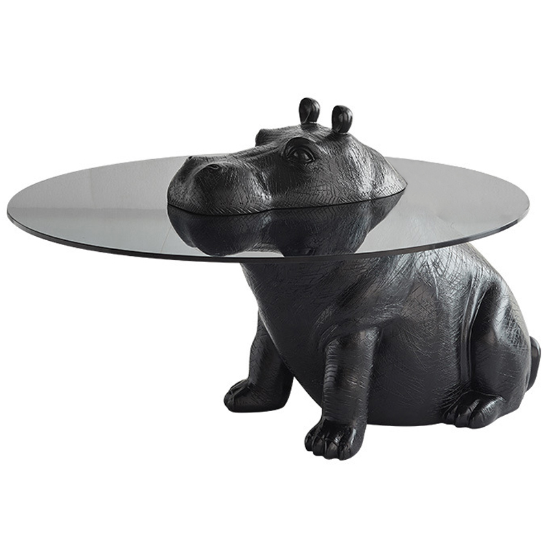 Кофейный Стол Бегемот Hippo Sitting Coffee Table Черный Прозрачный в Орле | Loft Concept 