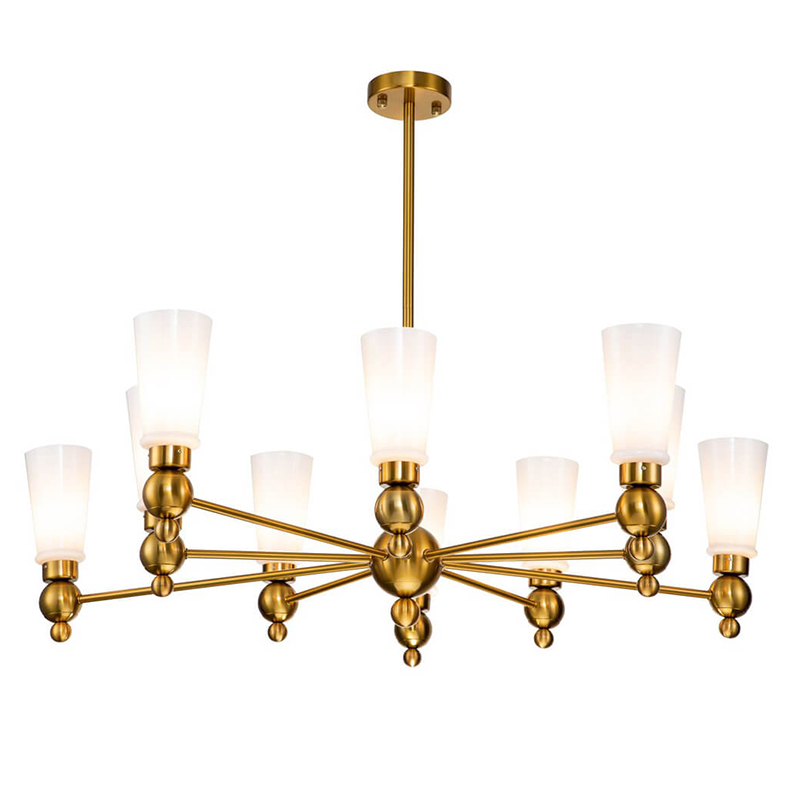 Люстра Chamila Chandelier 10 Латунь Белый Люстра Chamila Chandelier 10 Латунь Белый в Орле | Loft Concept