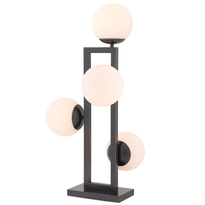 Настольная лампа Eichholtz Table Lamp Pascal Bronze Темная бронза Белое матовое стекло Настольная лампа Eichholtz Table Lamp Pascal Bronze Темная бронза Белое матовое стекло в Орле | Loft Concept