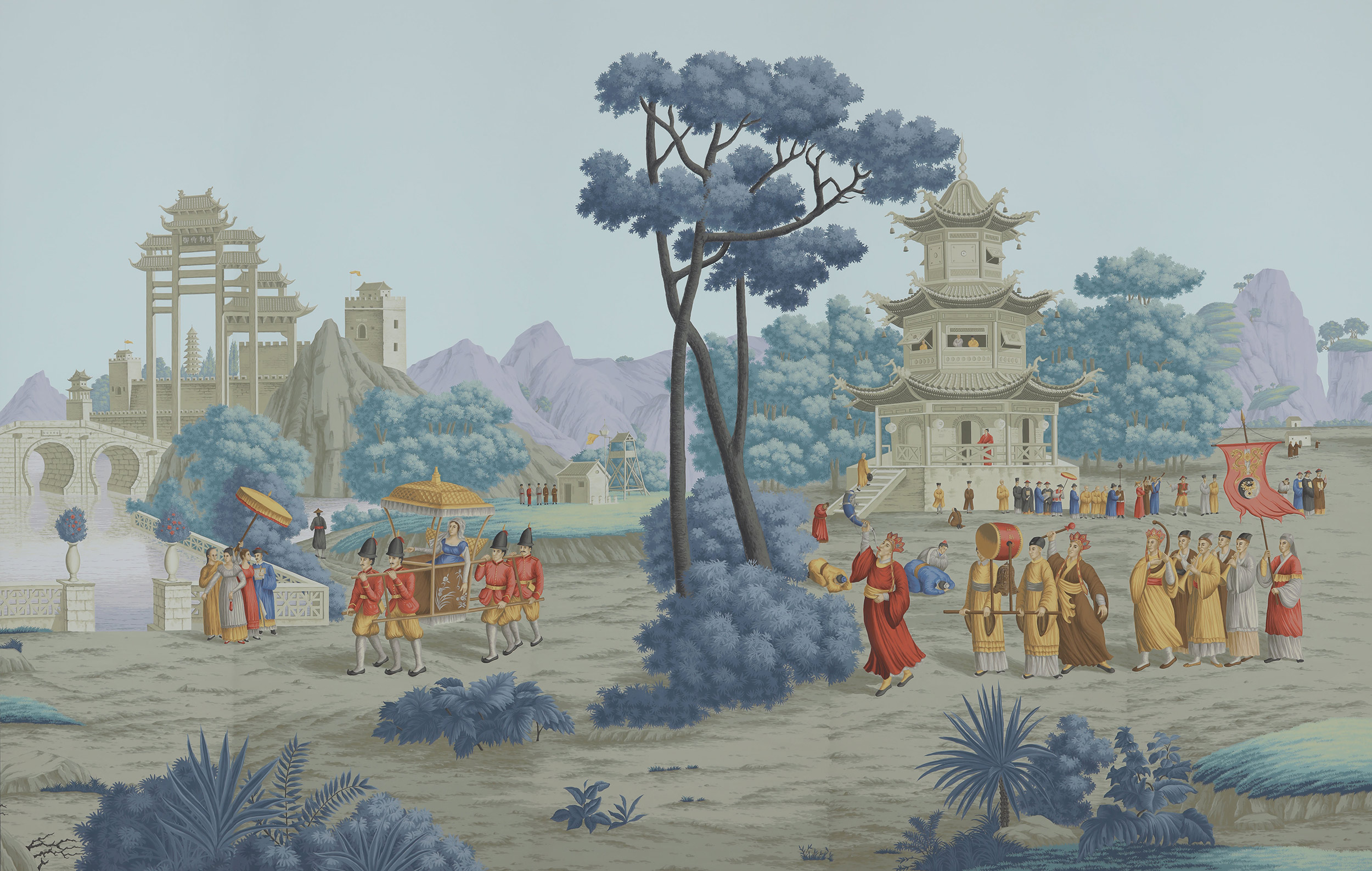 Обои ручная роспись Procession Chinoise Charvet on scenic paper Обои ручная роспись Procession Chinoise Charvet on scenic paper - постер Loft-Concept в Орле