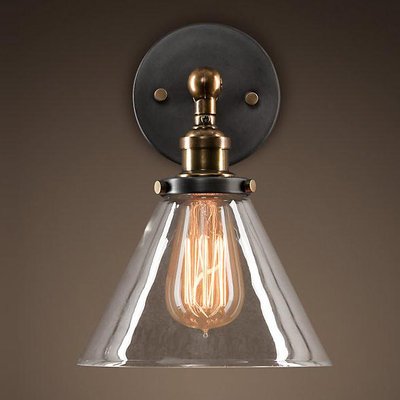Бра Loft Clear Glass Wide Cloche Черный Бра Loft Clear Glass Wide Cloche Черный в Орле | Loft Concept