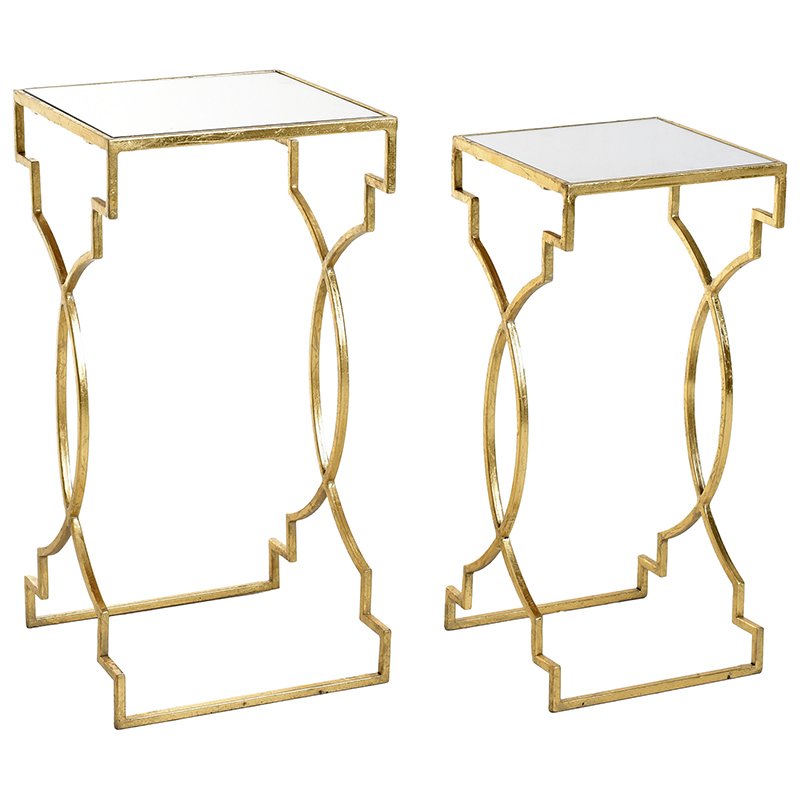 Комплект приставных столов Cowan Side Tables Золотой Прозрачный Комплект приставных столов Cowan Side Tables Золотой Прозрачный в Орле | Loft Concept