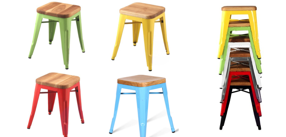 Кухонный стул Tolix Wood Seat Stool Кухонный стул Tolix Wood Seat Stool - Loft-Concept в Орле