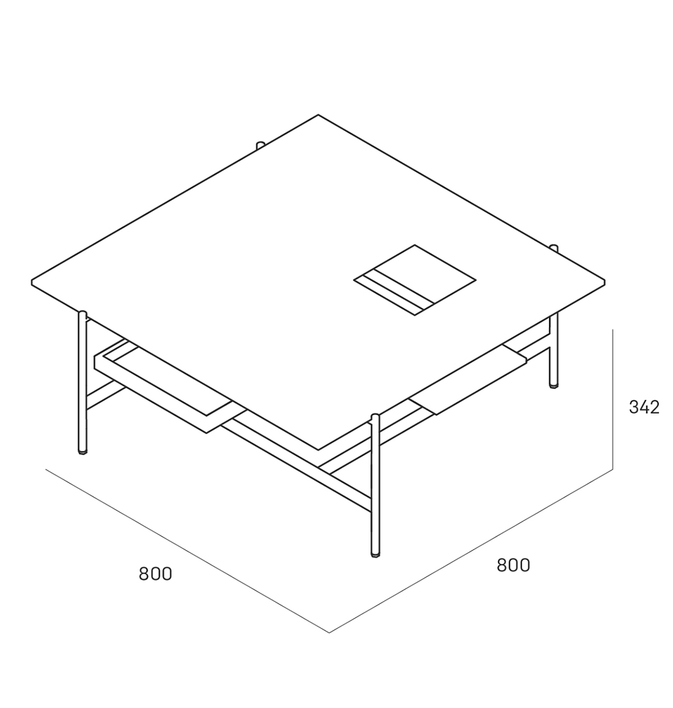 Karat журнальный столик цвета тёмный камень с съемным подносом в Орле
