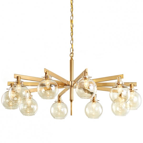 Люстра Carmella Globe PENDANT 10 Латунь Янтарь (Amber) Люстра Carmella Globe PENDANT 10 Латунь Янтарь (Amber) в Орле | Loft Concept