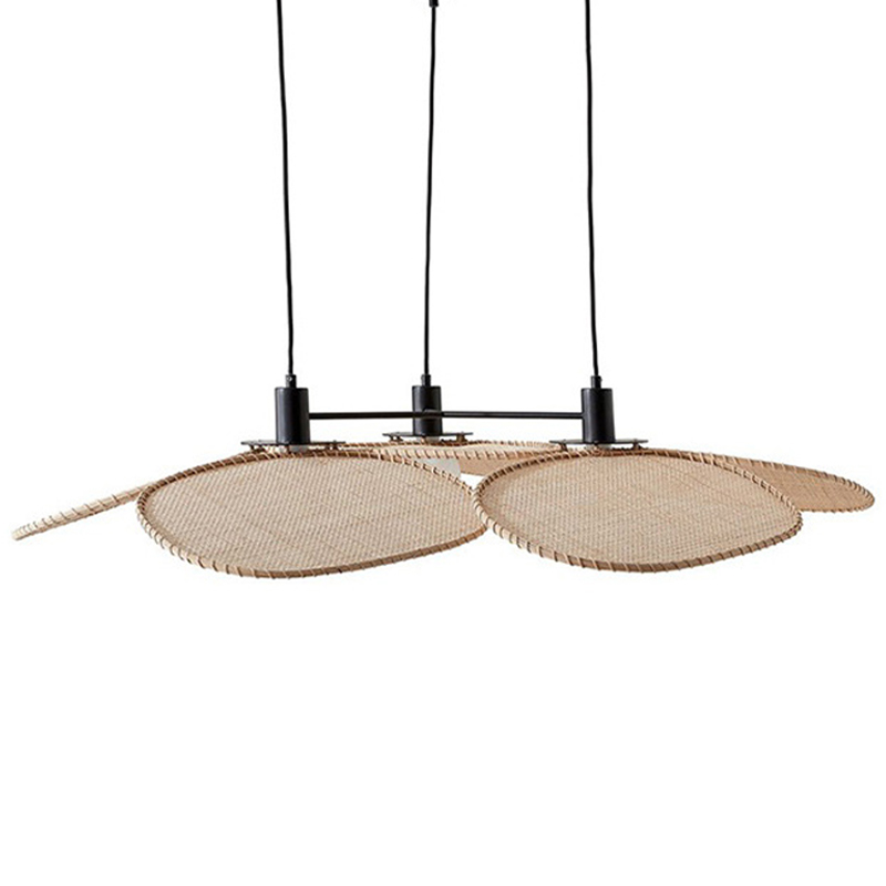 Подвесной светильник Takibi Three Lamp Pendant Бежевый Древесина Черный Подвесной светильник Takibi Three Lamp Pendant Бежевый Древесина Черный в Орле | Loft Concept