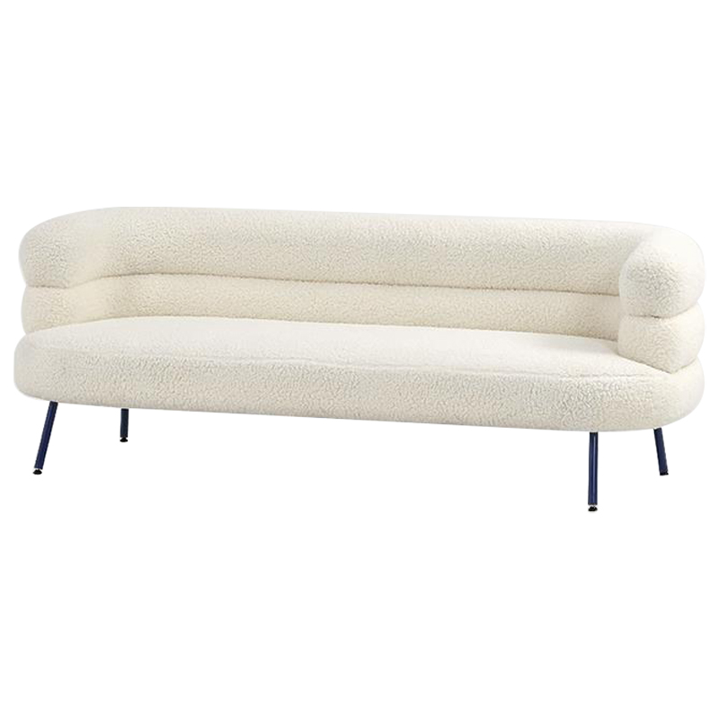 Диван Boyle White Boucle Sofa Белый Черный Диван Boyle White Boucle Sofa Белый Черный в Орле | Loft Concept