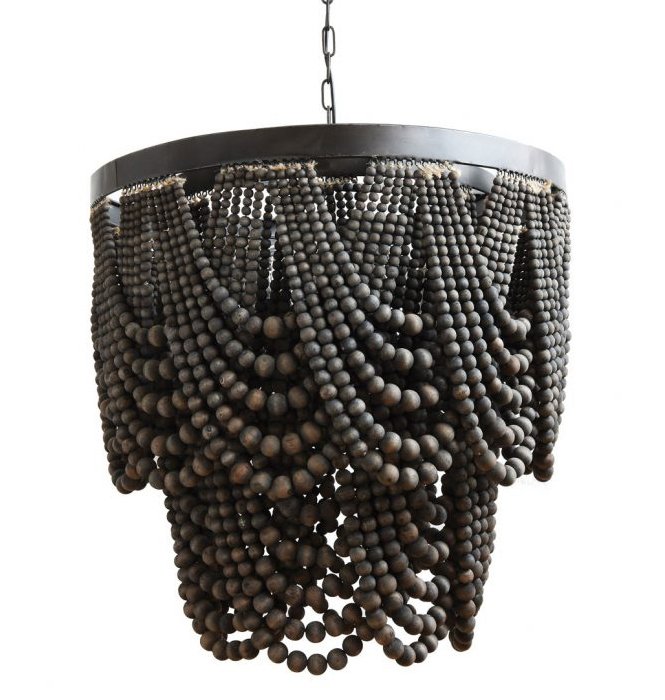 Люстра Amelia Wood Bead Chandelier Черный Коричневый Люстра Amelia Wood Bead Chandelier Черный Коричневый в Орле | Loft Concept