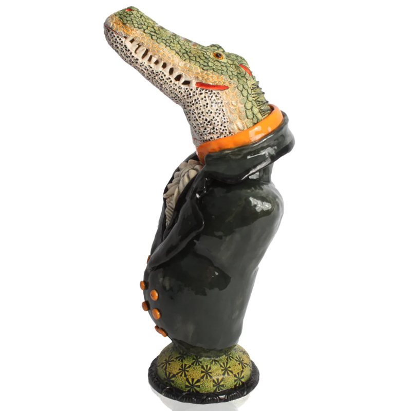 Статуэтка Crocodile Figure Tureen Черный Зеленый в Орле | Loft Concept 