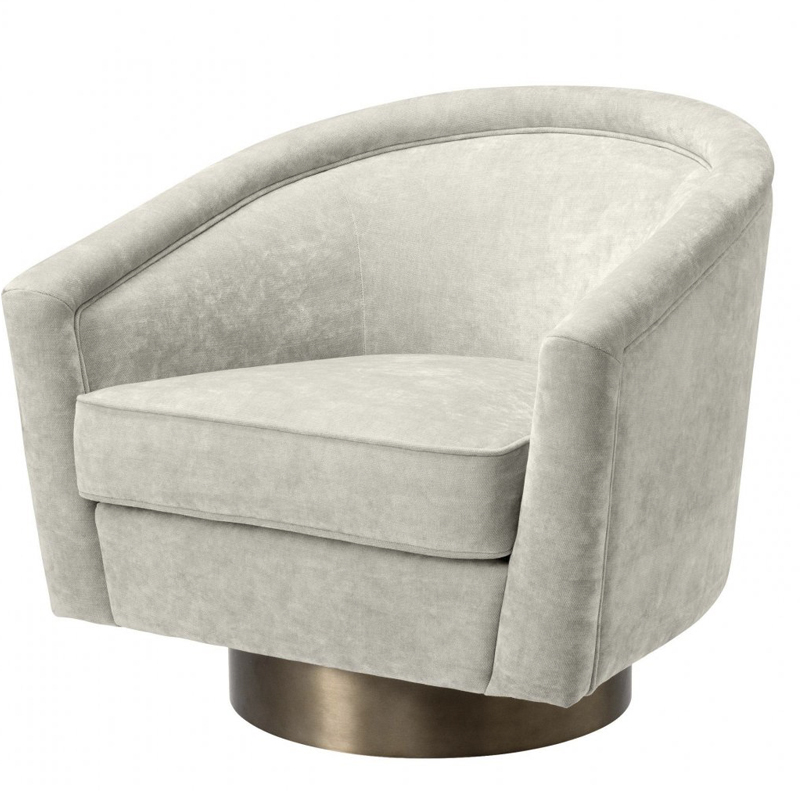Кресло Eichholtz Swivel Chair Catene Sand Бежево-серый матовое золото Кресло Eichholtz Swivel Chair Catene Sand Бежево-серый матовое золото в Орле | Loft Concept