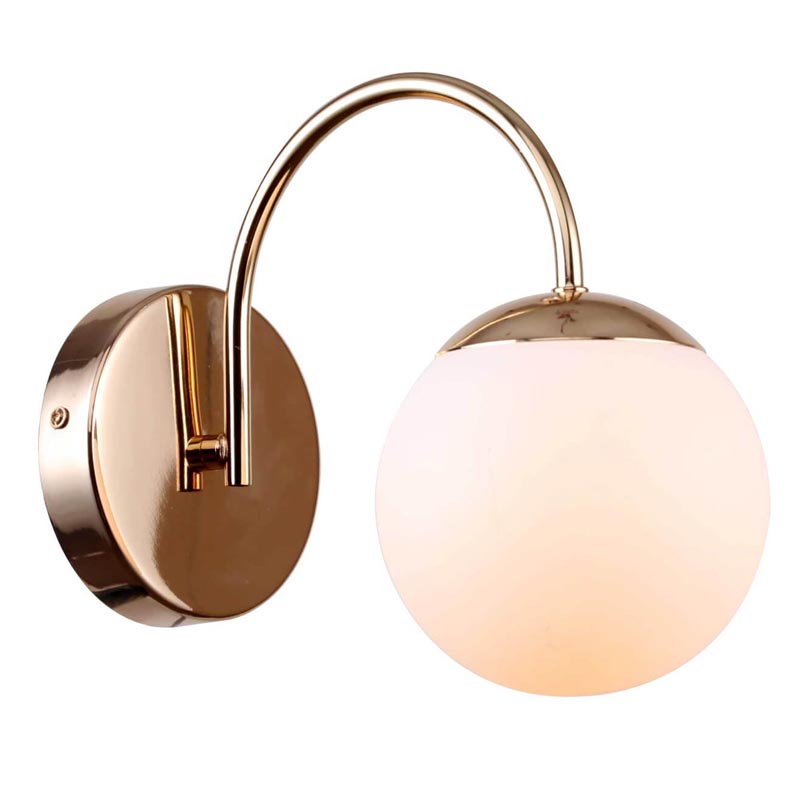 Бра Gooseneck Pelle Sconce Белое матовое стекло Глянцевое золото Бра Gooseneck Pelle Sconce Белое матовое стекло Глянцевое золото в Орле | Loft Concept