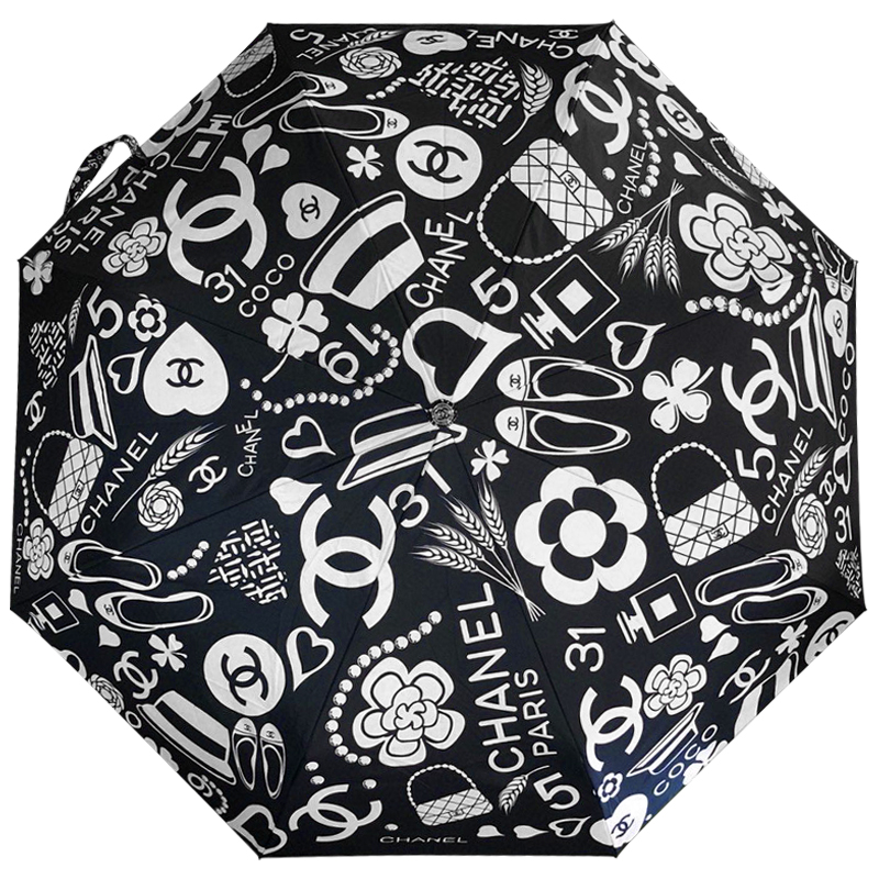 Зонт раскладной CHANEL дизайн 009 Черный цвет Черный Белый Зонт раскладной CHANEL дизайн 009 Черный цвет Черный Белый в Орле | Loft Concept