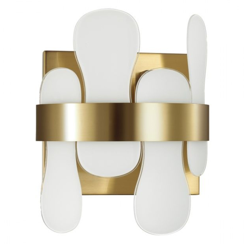 Бра Eve Wall Lamp фигурное стекло  Золотой Белое матовое стекло в Орле | Loft Concept 