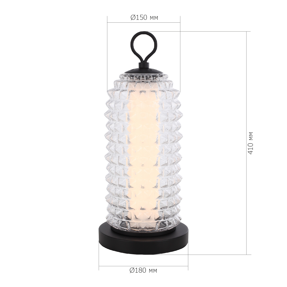 Настольная лампа с прозрачным факутрным стеклянным плафоном Sonora в Орле