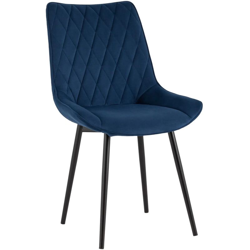 Стул Seoul S Chair Синий велюр Синий Черный в Орле | Loft Concept 