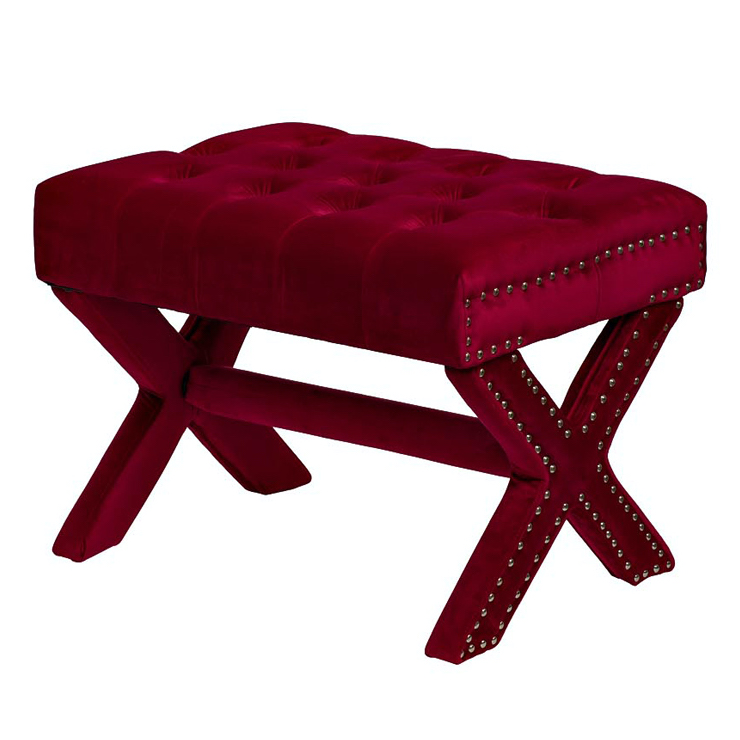 Пуф X Bench Capitone Ruby Бургундский красный Пуф X Bench Capitone Ruby Бургундский красный в Орле | Loft Concept