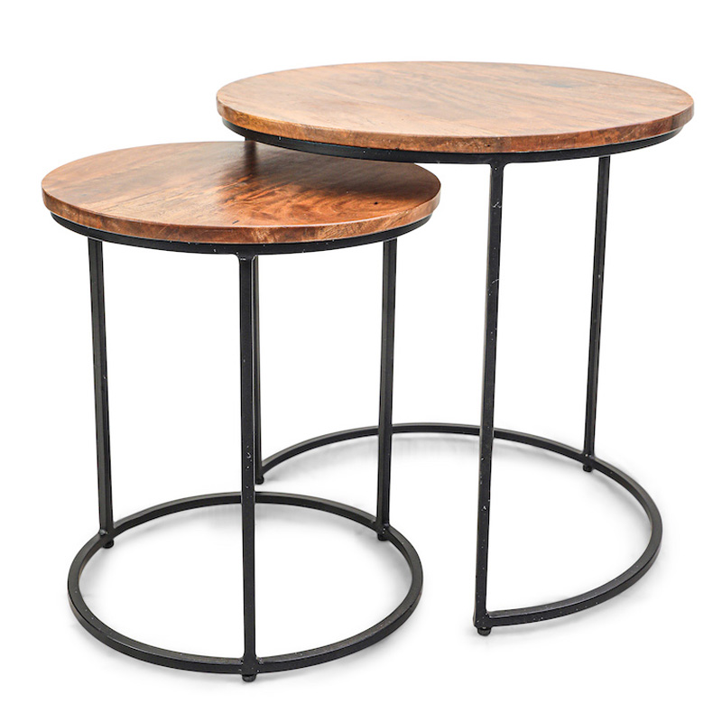 Комплект приставных столов Stafford Table darker Черный Коричневый в Орле | Loft Concept 