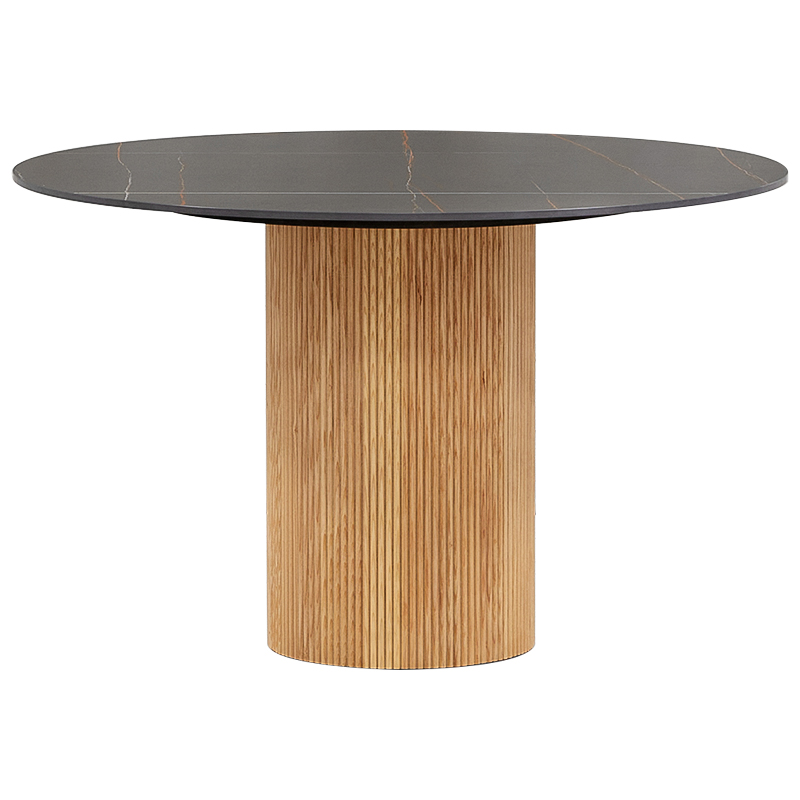 Круглый обеденный стол Malcolm Stone Dinner Table Черный Древесина Круглый обеденный стол Malcolm Stone Dinner Table Черный Древесина в Орле | Loft Concept