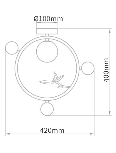 Потолочный светильник Metal Wood Ring Leaf Потолочный светильник Metal Wood Ring Leaf в Орле