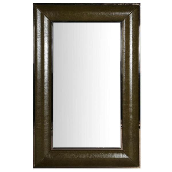 Зеркало настенное Leather Lux Mirror Square Oliva Оливковый Зеркало настенное Leather Lux Mirror Square Oliva Оливковый в Орле | Loft Concept