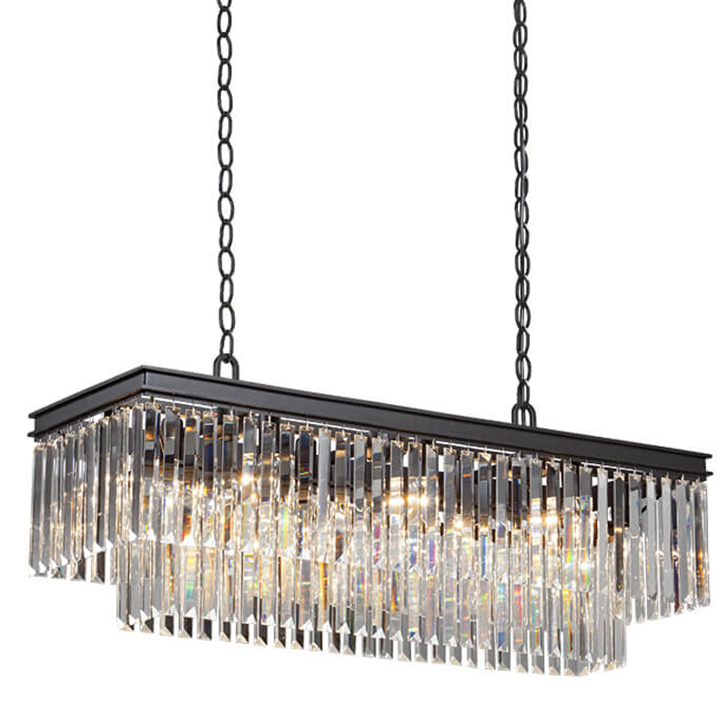 Люстра RH 1920s Odeon Clear Glass Rectangular Chandelier Black iron 100 Черный матовый Прозрачное Стекло Люстра RH 1920s Odeon Clear Glass Rectangular Chandelier Black iron 100 Черный матовый Прозрачное Стекло в Орле | Loft Concept