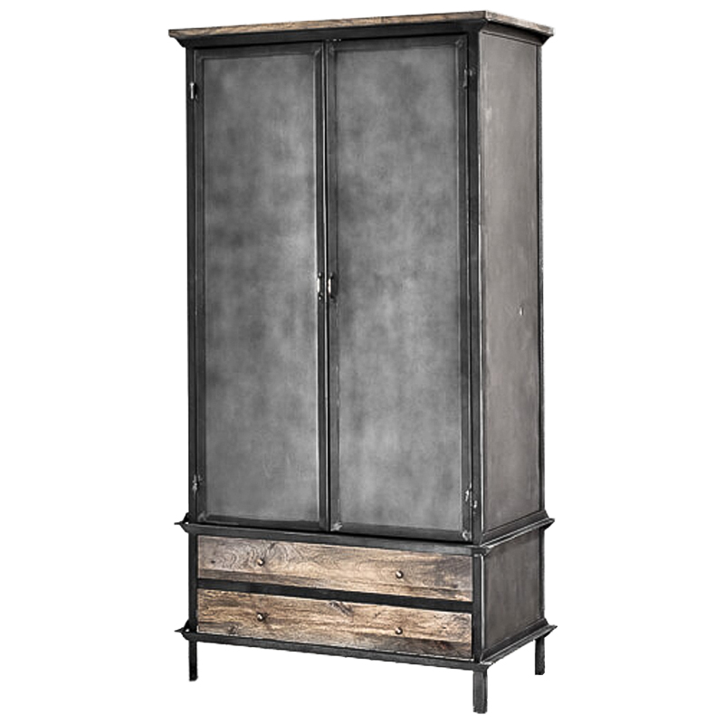 Шкаф Gasparo Loft Wardrobe Металлик винтаж Древесина Шкаф Gasparo Loft Wardrobe Металлик винтаж Древесина в Орле | Loft Concept