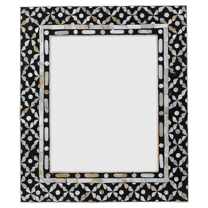 Рама для фото Bone Inlay Pearl Black L Черно-белый Перламутровый Рама для фото Bone Inlay Pearl Black L Черно-белый Перламутровый в Орле | Loft Concept