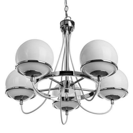 Люстра Melissa Chandelier Chromium 5 Хром Белый Люстра Melissa Chandelier Chromium 5 Хром Белый в Орле | Loft Concept