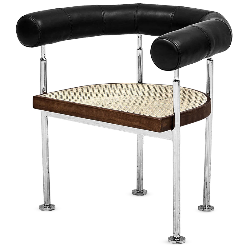 Стул Philibe Stool Черный Коричневый Хром Бежевый Стул Philibe Stool Черный Коричневый Хром Бежевый в Орле | Loft Concept