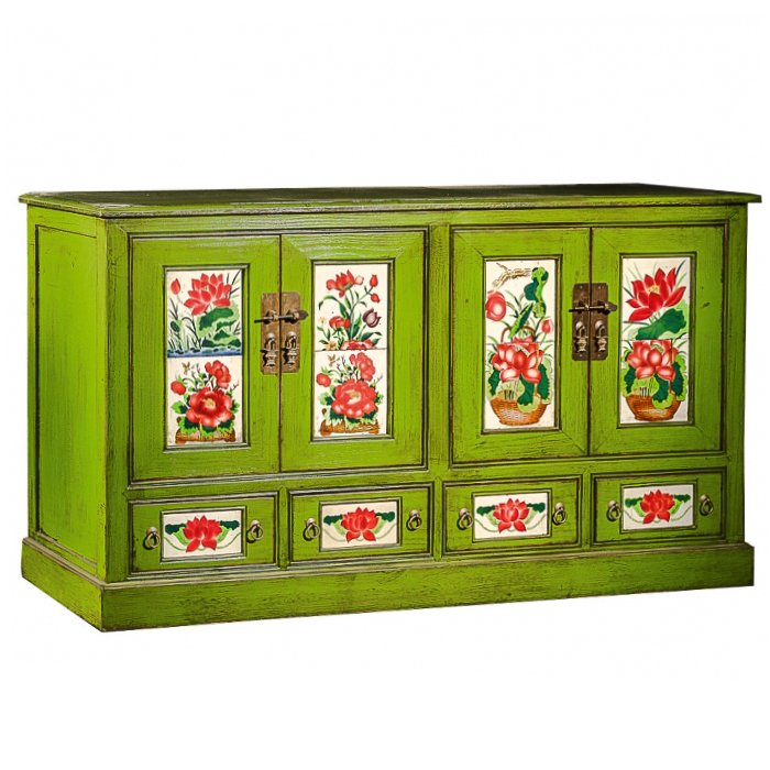 Китайский комод Rustic Cupboard Зеленый Зеленый Китайский комод Rustic Cupboard Зеленый Зеленый в Орле | Loft Concept