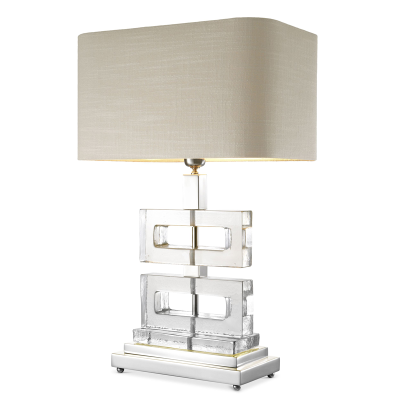 Настольная лампа Eichholtz Table Lamp Umbria Прозрачный Никель Бежево-серый Настольная лампа Eichholtz Table Lamp Umbria Прозрачный Никель Бежево-серый в Орле | Loft Concept