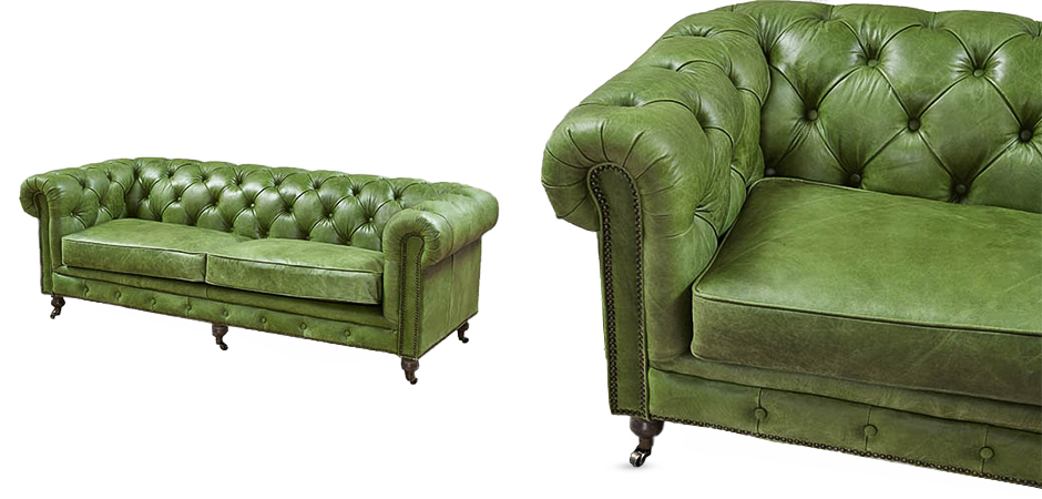 Диван Chesterfield leather Sofa green Диван Chesterfield leather Sofa green - Loft-Concept в Орле