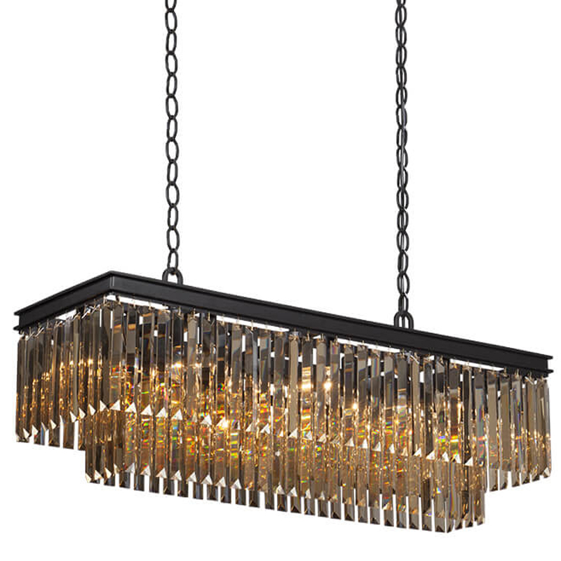 Люстра Odeon Amber Glass Rectangular Chandelier Black iron Янтарное стекло длина 100 Черный матовый Люстра Odeon Amber Glass Rectangular Chandelier Black iron Янтарное стекло длина 100 Черный матовый в Орле | Loft Concept