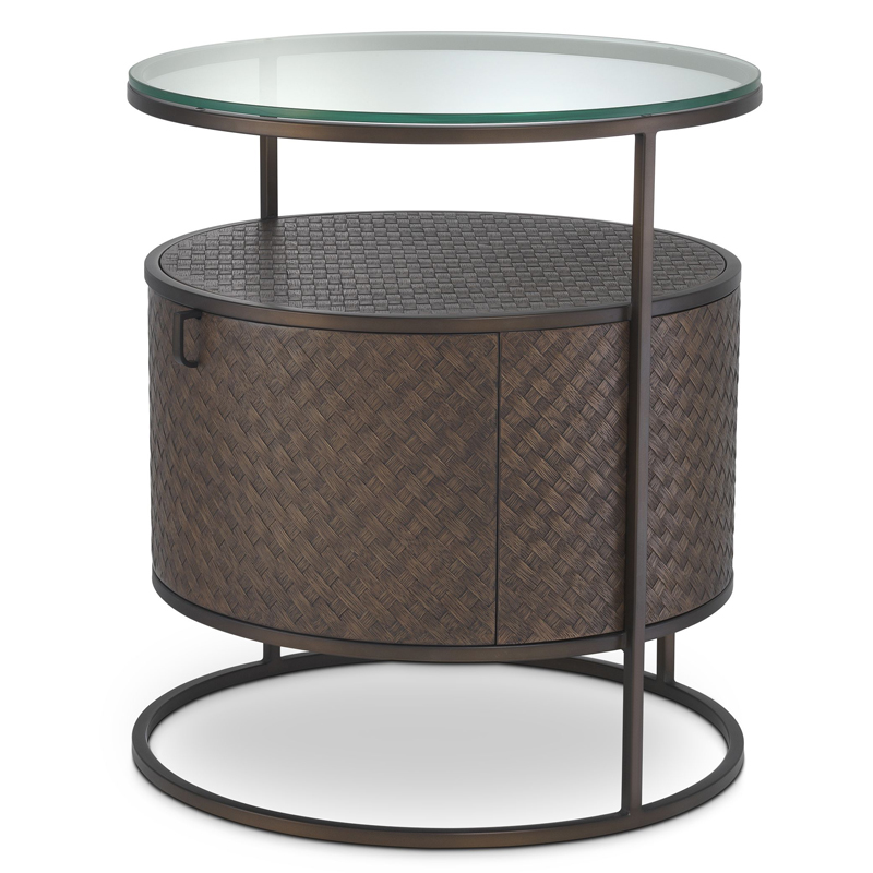 Приставной стол Eichholtz Bedside Table Napa Valley Темная бронза Коричневый Прозрачный в Орле | Loft Concept 