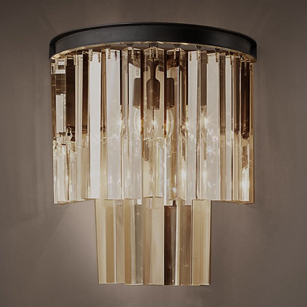 Бра 1920S Odeon Smok and Amber crystal  Янтарь (Amber) Стекло Смок в Орле | Loft Concept 