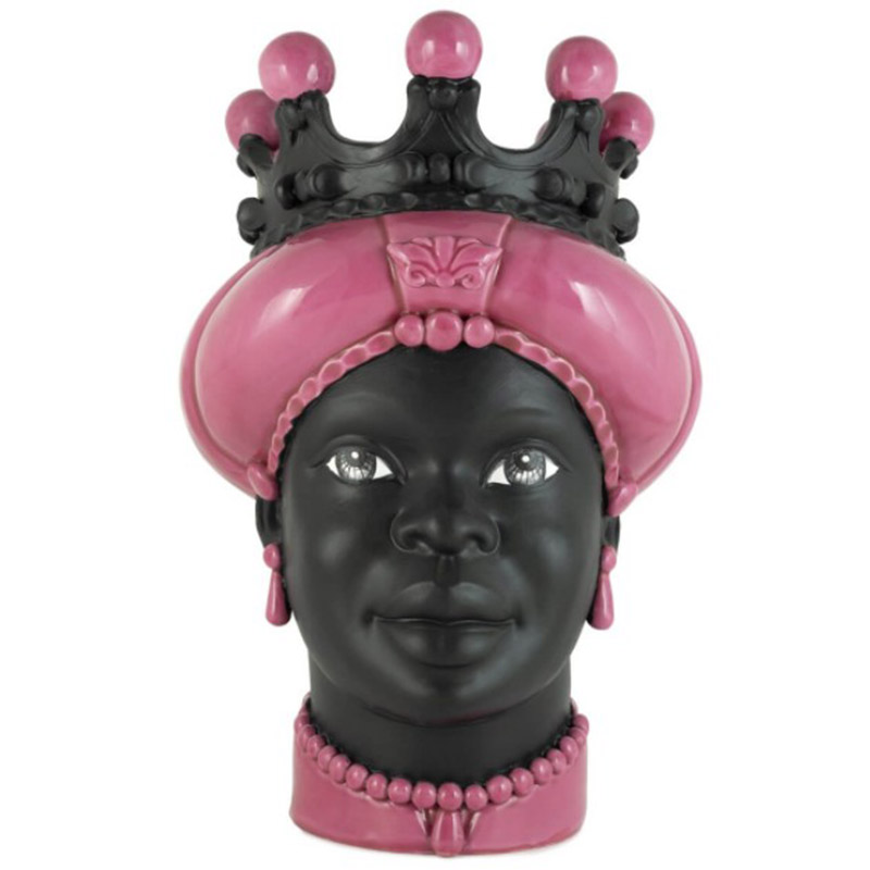 Ваза VASE MORO LADY CROWN DARK pink Черный Розовый Ваза VASE MORO LADY CROWN DARK pink Черный Розовый в Орле | Loft Concept
