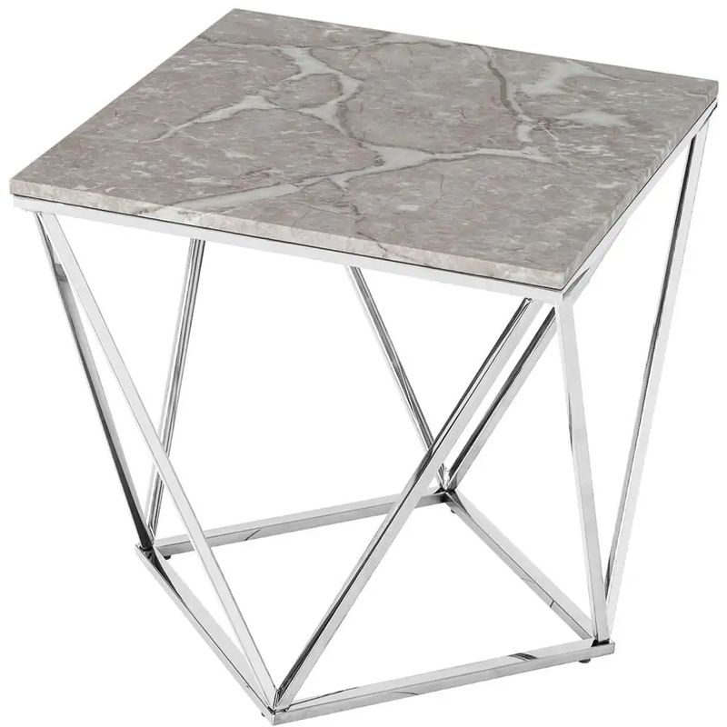 Приставной стол Kovaldzhi Collection Frame Geometry Silver Бежево-серый Белый Мрамор Bianco Серебряный Приставной стол Kovaldzhi Collection Frame Geometry Silver Бежево-серый Белый Мрамор Bianco Серебряный в Орле | Loft Concept