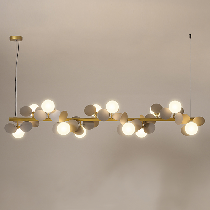 Люстра MATISSE Chandelier Line Золотой Белый Светло-серый Люстра MATISSE Chandelier Line Золотой Белый Светло-серый в Орле | Loft Concept