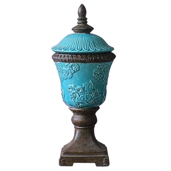 Кубок с крышкой керамика Turquoises Cup Бирюзовый Кубок с крышкой керамика Turquoises Cup Бирюзовый в Орле | Loft Concept