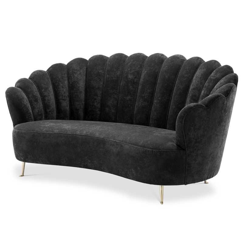 Диван Eichholtz Sofa Messina Black Черный Латунь Диван Eichholtz Sofa Messina Black Черный Латунь в Орле | Loft Concept