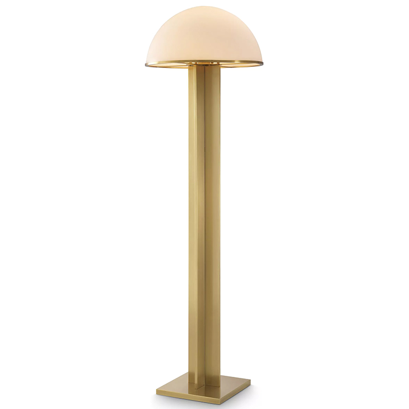 Торшер Eichholtz Floor Lamp Berkley Белое матовое стекло Латунь в Орле | Loft Concept 