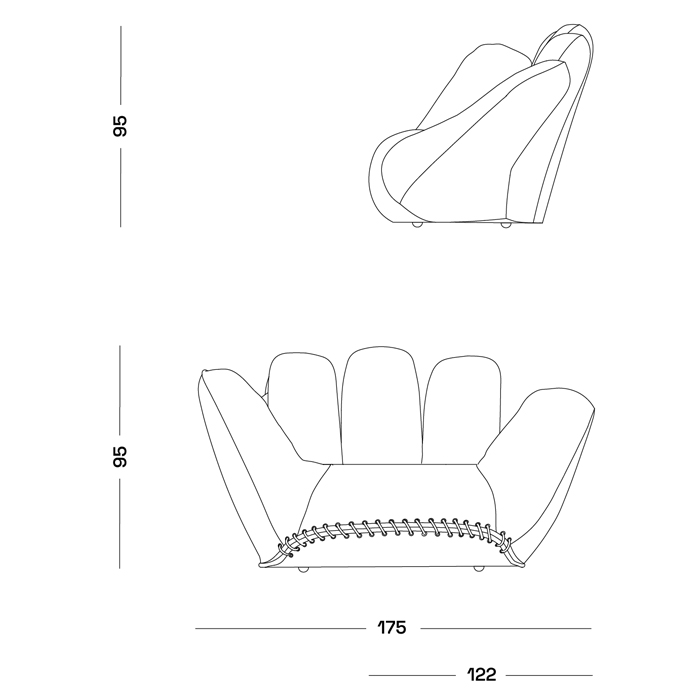 Дизайнерское кожаное кресло в форме руки Poltronova Joe Whip Armchair Дизайнерское кожаное кресло в форме руки Poltronova Joe Whip Armchair в Орле